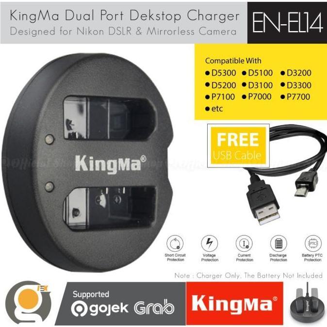 KINGMA CHARGER EN-EL14 FOR D5200 D3200 D3300 D5100 D5300 D5500 NI KON MURAH