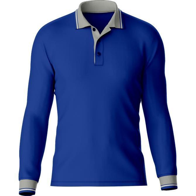 DV212 >> Kaos Polo Kancing 2 Adem Nyaman Premium | Atasan Biru Benhur (BCA) | KERAH ABU | | Lengan P