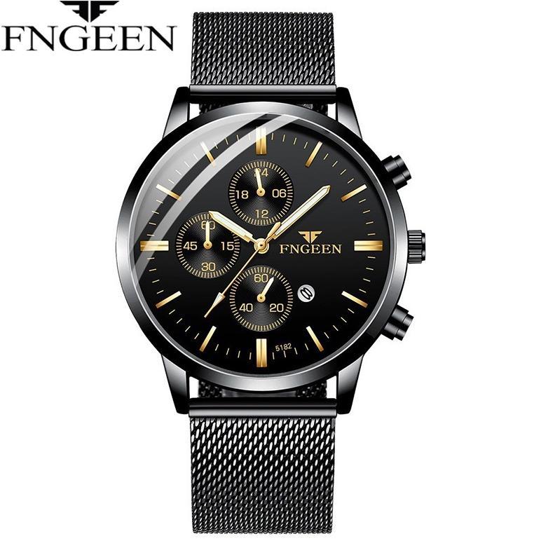 Top Rated Fngeen 5128 Jam Tangan Pria Anti Air Keren Buat Gaya Fashion Quartz Jam Tangan Cowok+Kotak