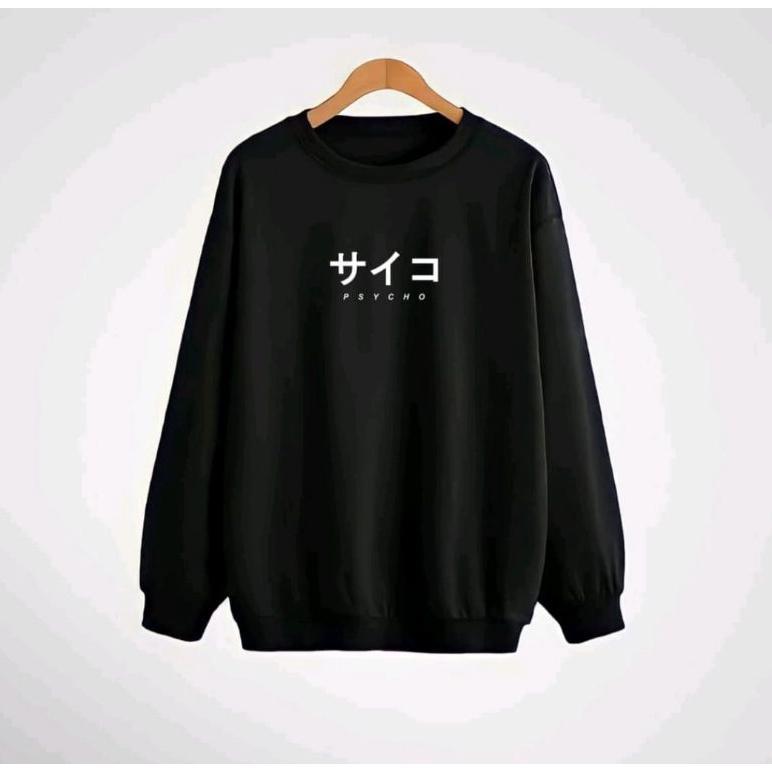 ORIGINAL SWEATER CREWNECK PSYCHO PRIA WANITA FLEECE KOREA