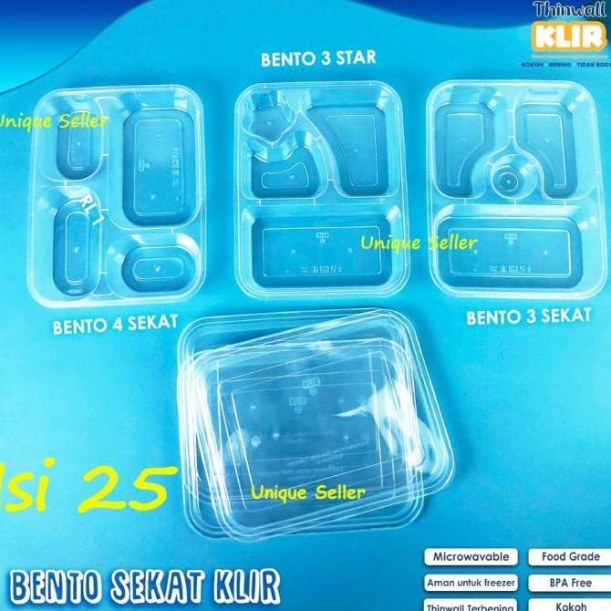 [Isi25] Thinwall Bento Sekat 3 Sekat 4 Bintang Star KLIR / Thinwal Bento Sekat 3 Sekat 4 Bintang Sta