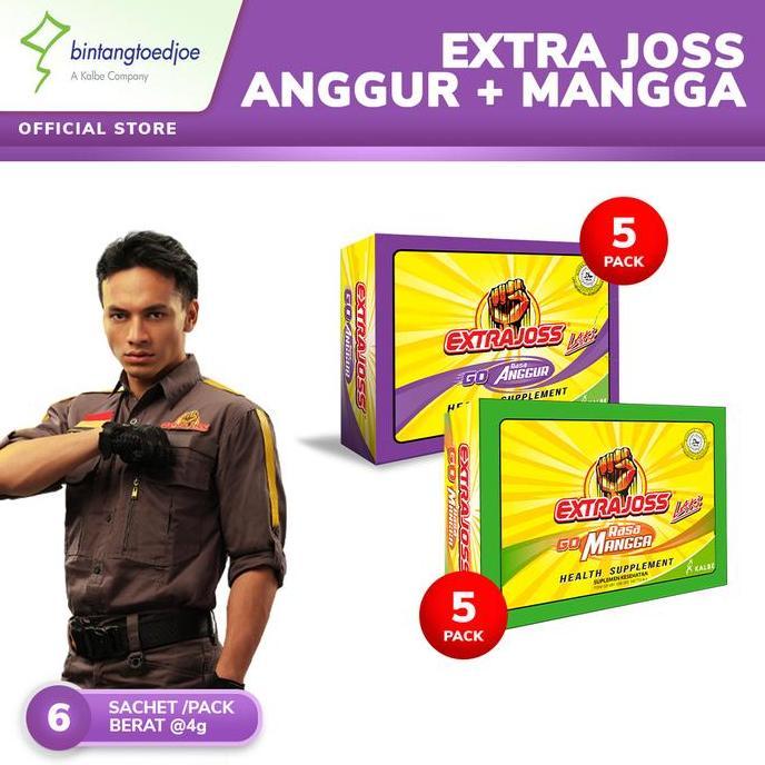 Zero- Extra Joss Anggur 5 Pack + Extra Joss Mangga 5 Pack (Minuman Energi)
