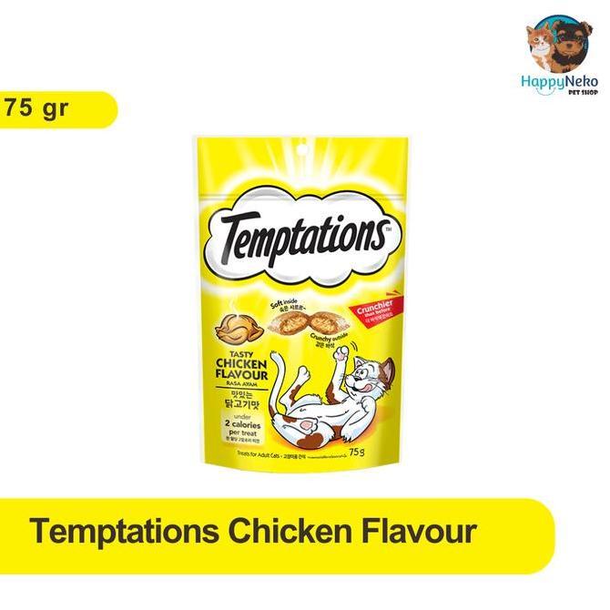 Meow- Whiskas Temptations Snack Kucing 75 Gr Cemilan Kucing
