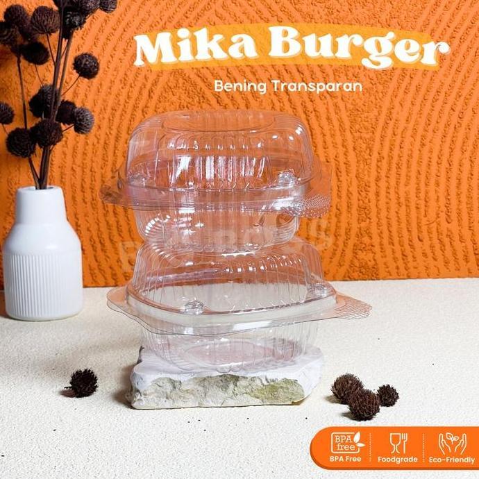 Mika Burger Bening Transparan / Tempat Burger / Tray Burger / Mika Bolu / Mika Hamburger