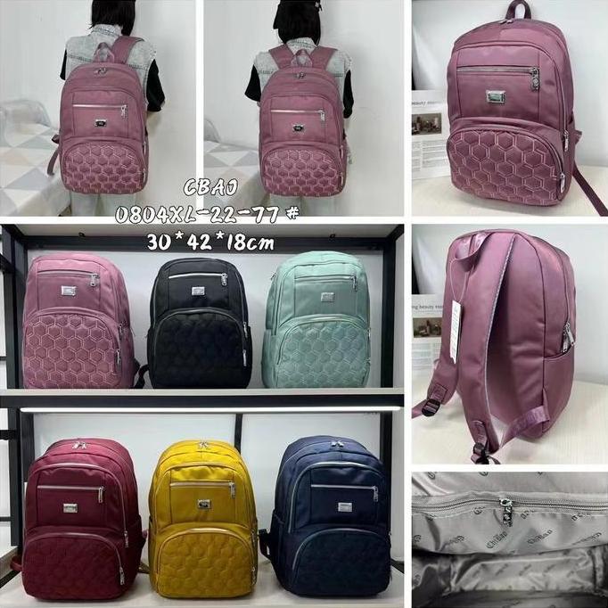 TAS RANSEL LAPTOP JUMBO CHIBAO CB 0804-22-77 XL KANVAS WANITA ASLI
