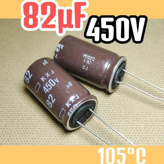 KAPASITOR CAPASITOR ELKO ELCO 450V 82UF 450V 82 UF 450 V 450VOLT ORIGINAL