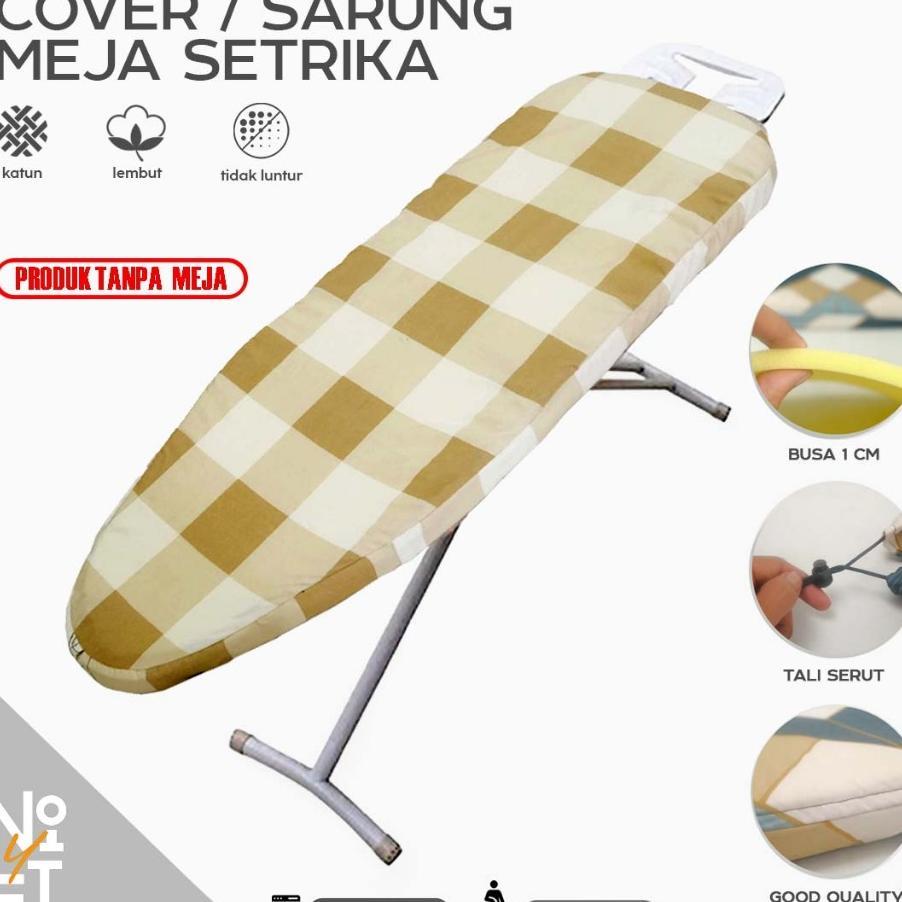 Cover Meja Setrika Papan Isi Busa 1Cm Sarung Kain Pelapis Ironing Board