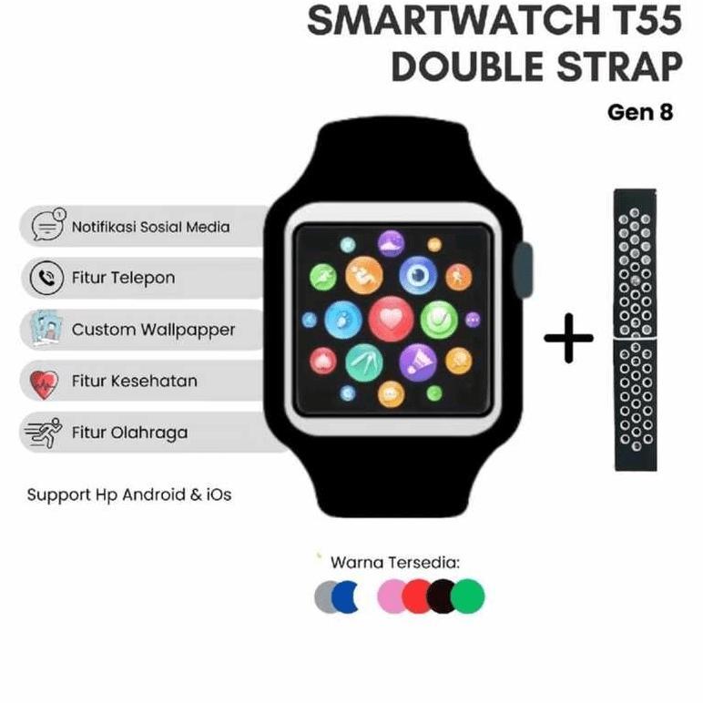 TERBARU COD Smartwatch Bluetooth Call Layar Sentuh Jam Olahraga Type T-55 Jam tangan Pintar T55/T500