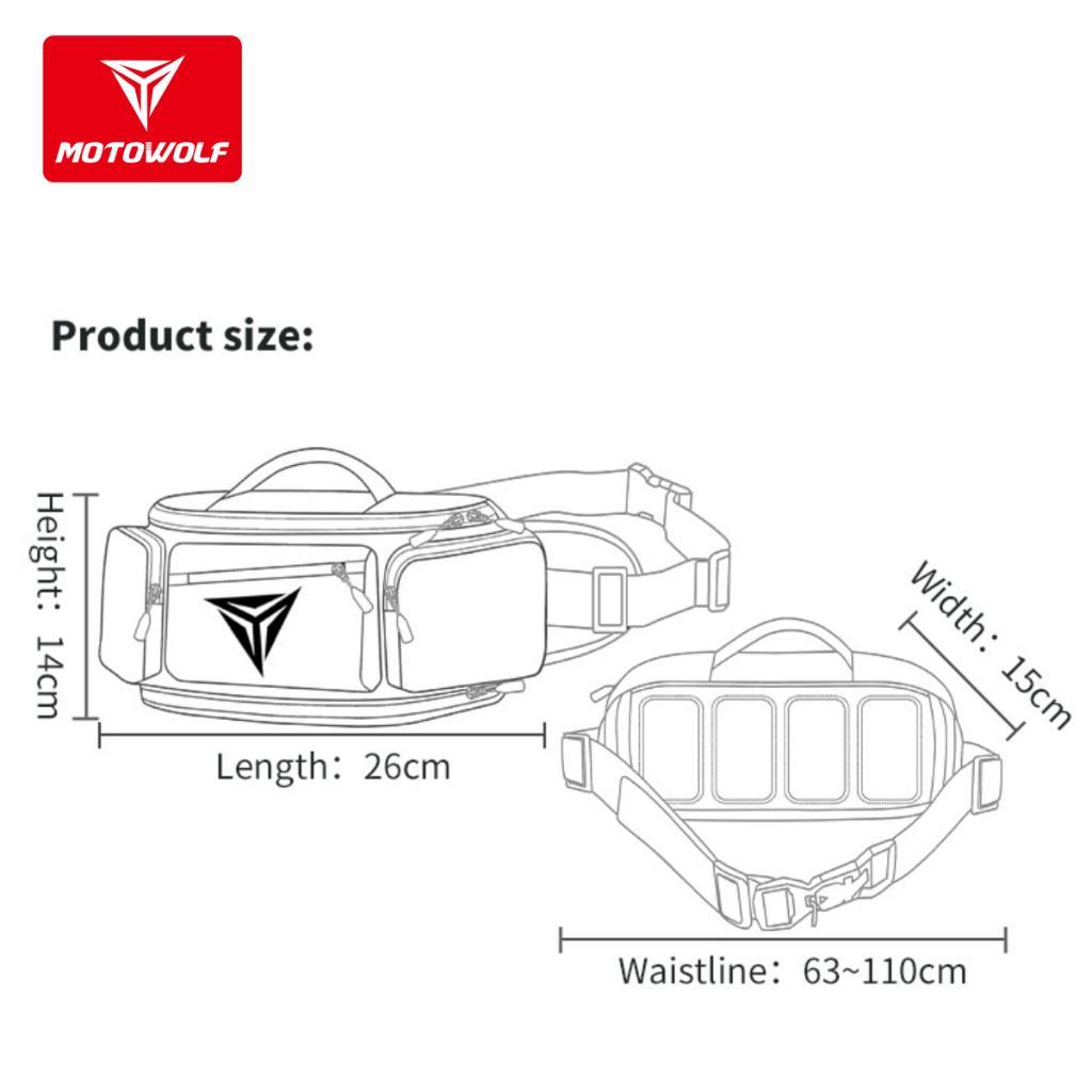 Tas Pinggang Motor Touring Motowolf Waistbag Tas Motor Waterproof