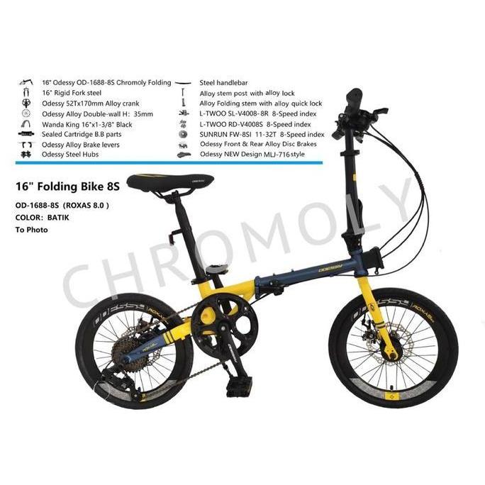 Promo SEPEDA LIPAT / FOLDING BIKE ODESSY ROXAS CHROMOLY 16" 16 Diskon