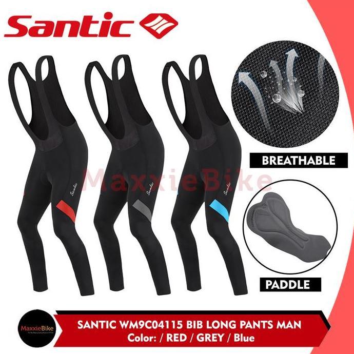 Promo SANTIC Celana Sepeda Pria BIB Long Panjang WM9C04115 Diskon
