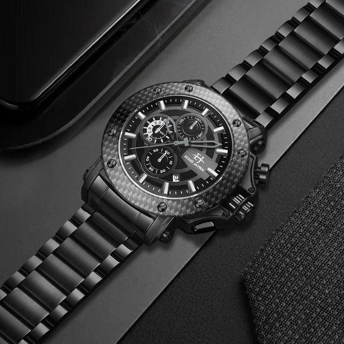 Bw- Evans Jayden Jam Tangan Pria Ej 9842 Rantai Stainless Steel Chronograph Kaca Sapphire Ter Resist