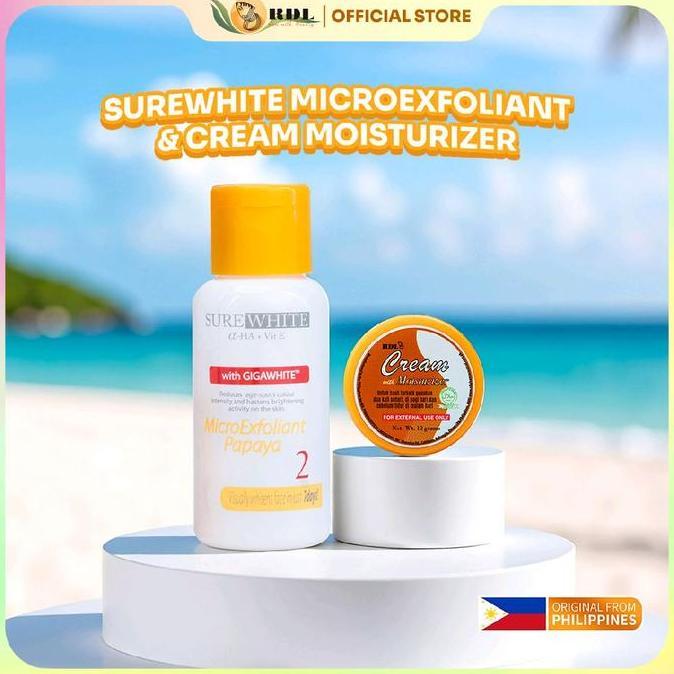 Sava- Rdl Surewhite Microexfoliant Dan Cream With Moisturizer 12 Gr Cleanser Facial Hitam Mencerahka