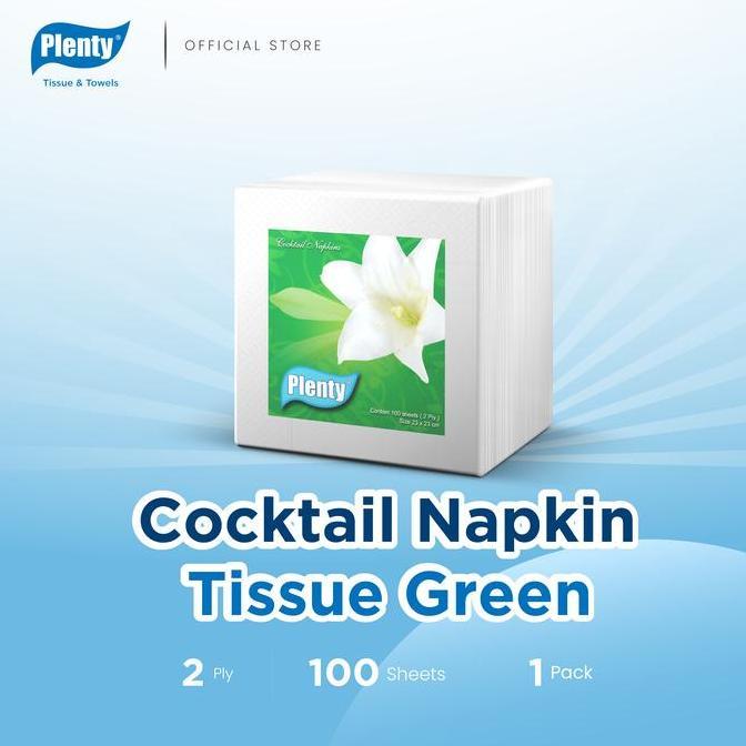 Plenty Cocktail Napkin Tissue Green