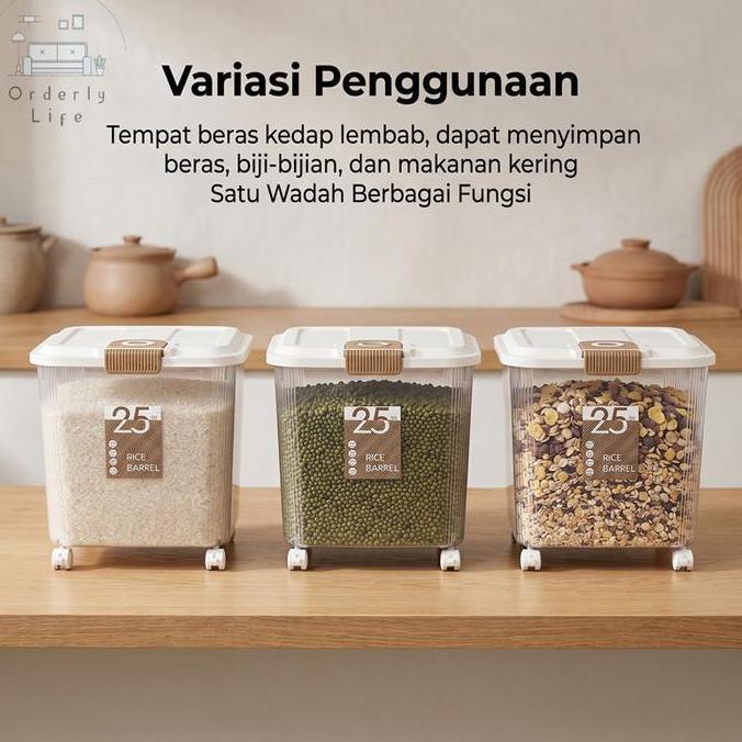 [COD] Orderly Life Rice Bucket Beras Anti dan Serangga 50/30/20/10kg Wadah Beras Rice Box Food Grade