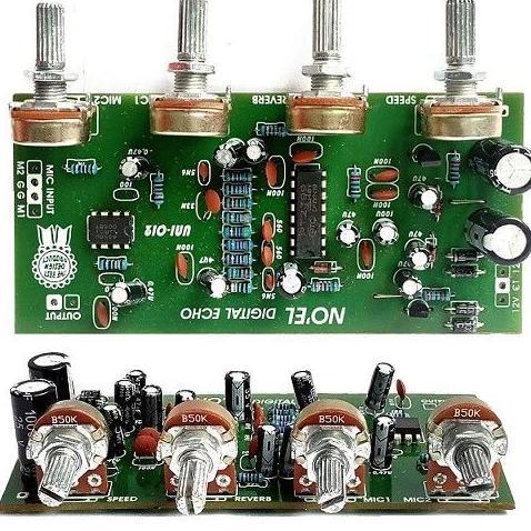 SC KIT SUPER DIGITAL ECHO NOEL TONE CONTROL + 2 MIC 4 POTENSIO IC PT2399 JRC4558 LOW NOISE