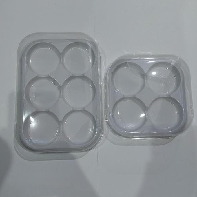 Tray Mochi Kotak/ Box Mika Kue Pie Egg Tart 4 Sekat/ 6 Sekat