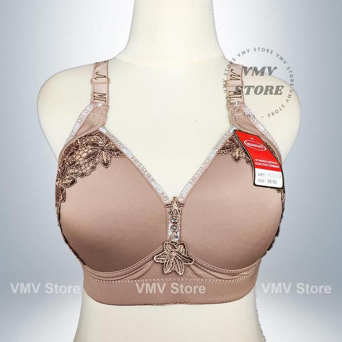 Pilihan - Bra Jumbo Cup C Misslily Ml 1099 Tanpa Kawat Kait 3 Motif Lace Brukat Bh Wanita Cup Besar 