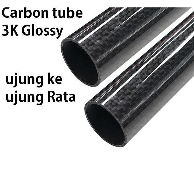 PIPA CARBON 18MM X 16MM X 60CM CARBON FIBER 3K PIPA KARBON HOLO GLOSI XX27
