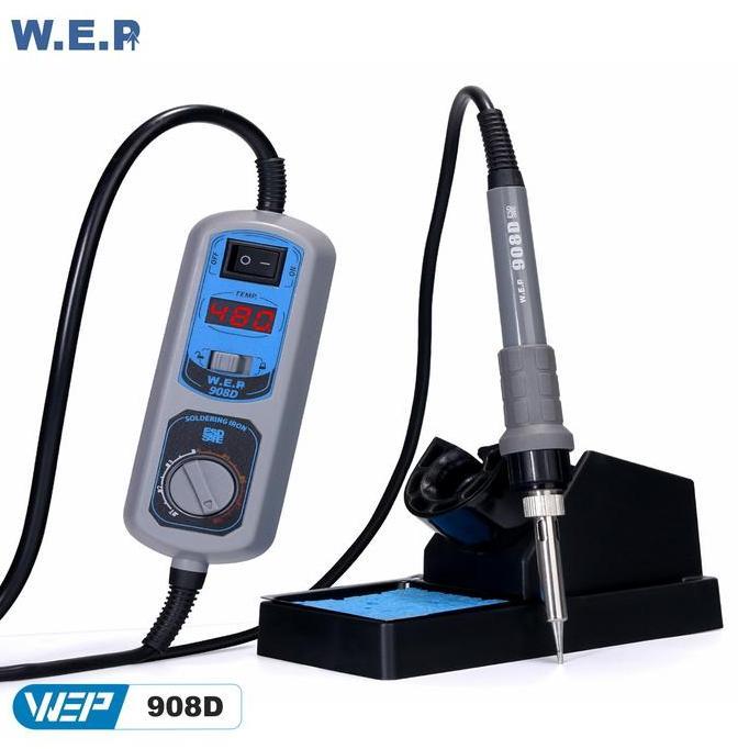 WEP 908D LED Digital Display Stasiun Solder Besi Solder + Dudukan Busa
