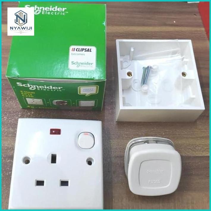 Stop Kontak AC Schneider CLIPSAL 1 Set Komplit + Steker Outbow dus