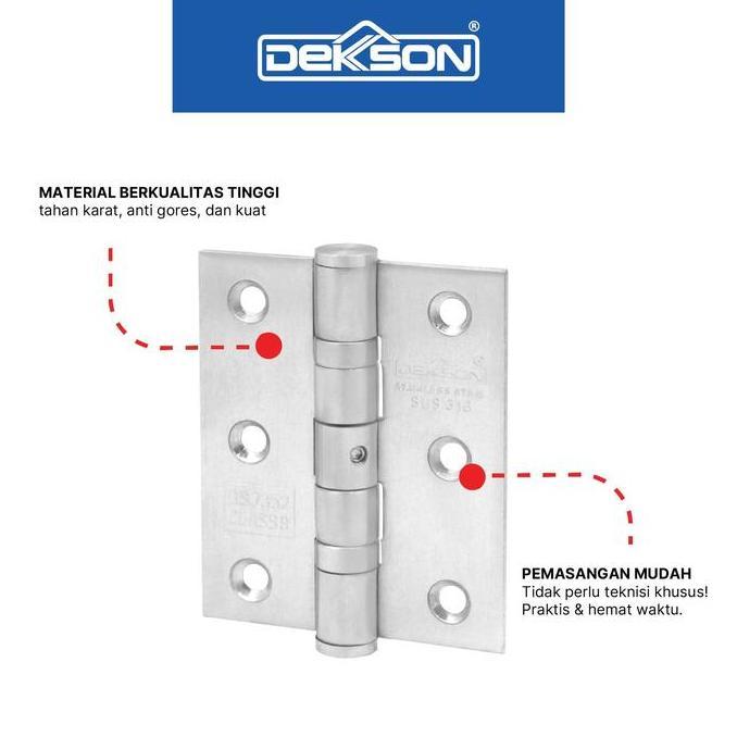 DEKKSON Non Removable Pin Hinge Engsel Kupu NRP ESS 316 SUS 316