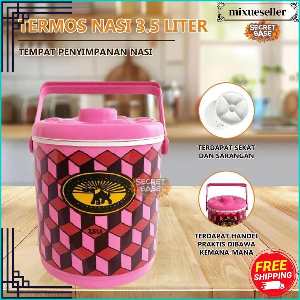 Termos Nasi 3,5 Liter - Termos Es Batu Tahan Lama / Rice Bucket / Tempat Nasi 3,5L Produk Andalan