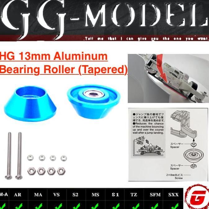 REP TAMIYA 95497 HG 13MM TAPERED ALUMINUM ROLLERS RINGLESS SKY BLUE