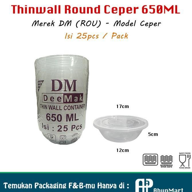 Thinwall 650 ML Round Ceper (ROU) DM Isi 25pcs