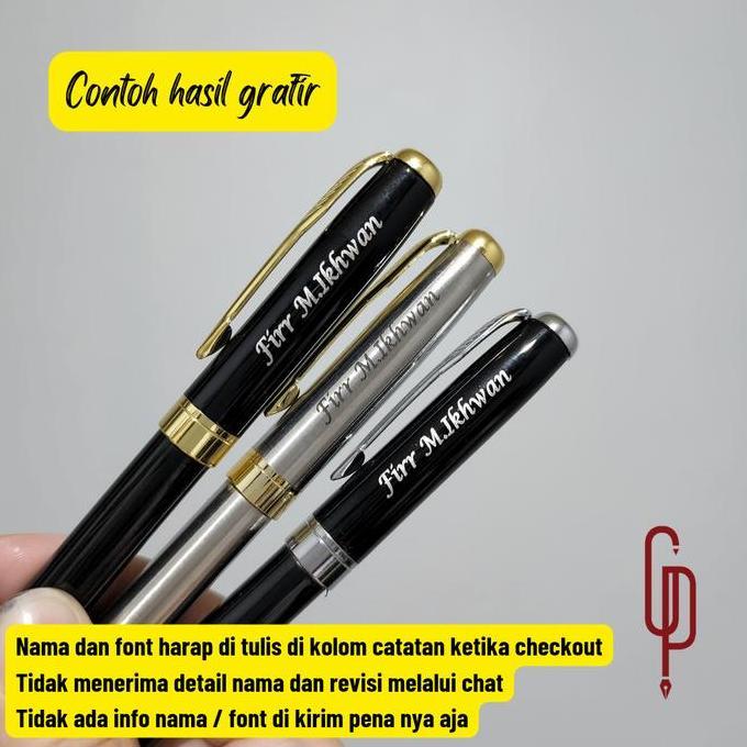 Custom Nama + Pulpen Metal Model Parker Sonet