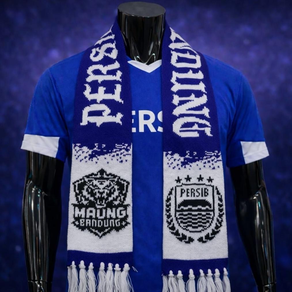 RECOMMENDED Syal Persib Bandung Rajut Premium | Syal Viking Bobotoh | Syal Bola Persib Original Styl