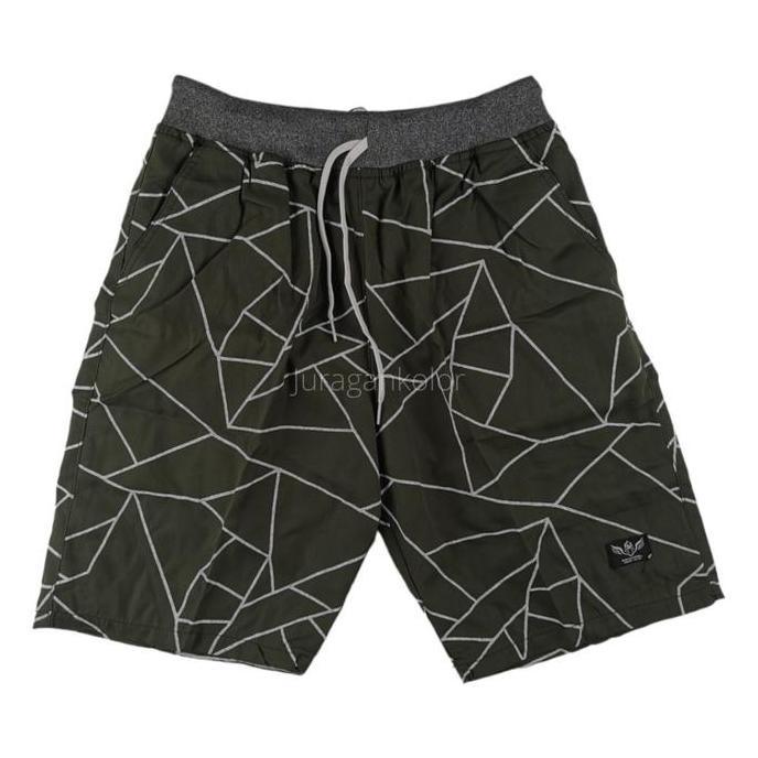 DF242 - Celana Pendek Pria Dewasa Motif Abstrak Chino Cowok Short Pants Rib Kekinian