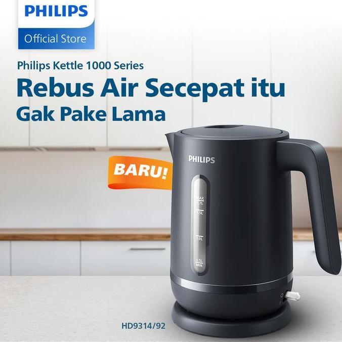 Philips Kettle Teko Listrik HD9314/92 Hitam - Philips Teko Pemanas Air Listrik 1.7 Liter - Philips T