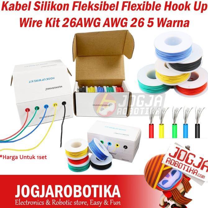 Kabel Silikon Fleksibel Flexible Hook Up Wire Kit 26Awg Awg 26 5 Warna