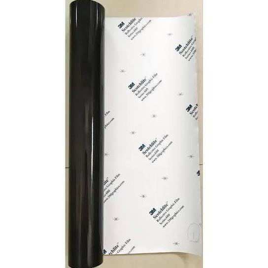 Stiker Sticker 3M 680 85 Black Hitam Reflective Reflektif Nyala Putih