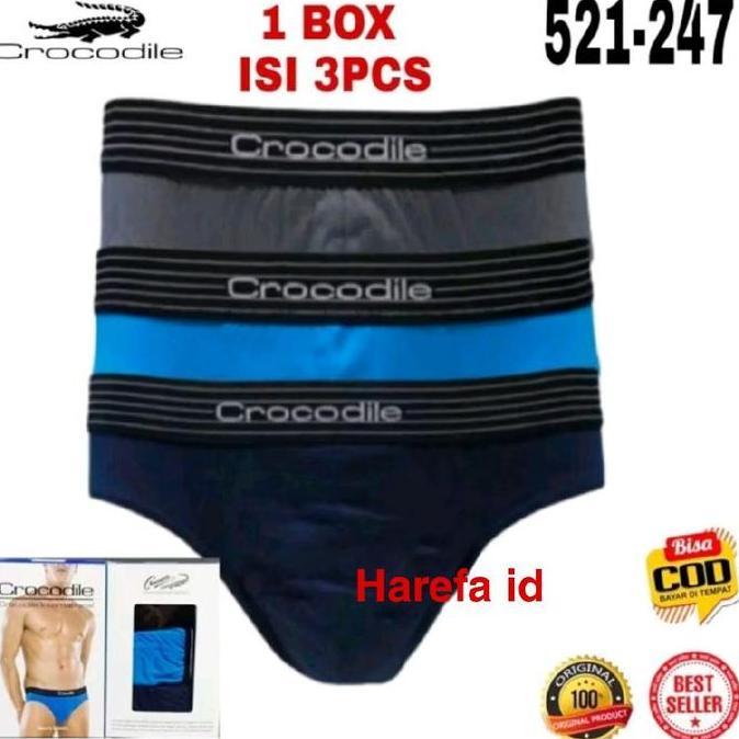 DV314 - isi 3pc- celana dalam pria CROCODILE 247 karet boxer CROCODILE 521-247 - cd pria CROCODILE- 