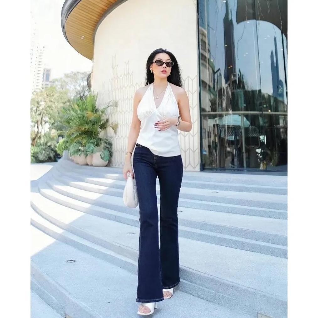 CUCI GUDANG Zora - Jeans Cutbray Wanita Highwaist Kekinian Celana Cutbray Jeans Wanita Stretch Terba