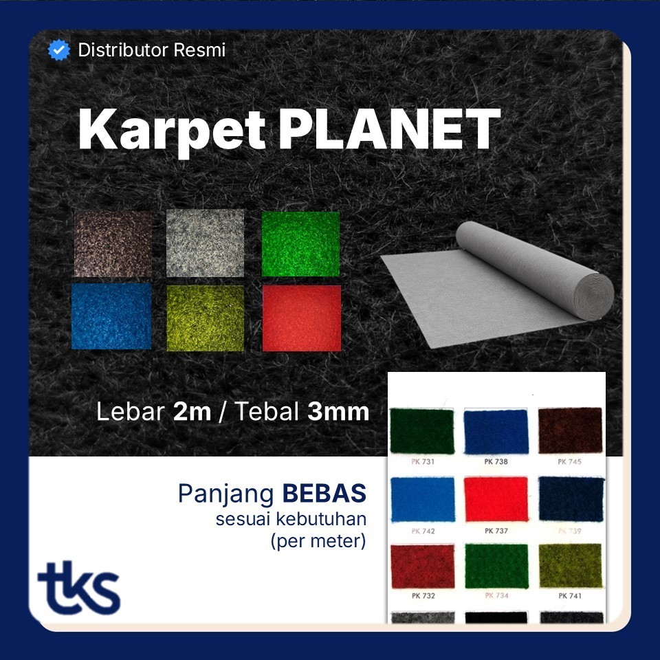 Karpet Bludru Polos PLANET Meteran (Lebar 2m) / Karpet Mushola / Karpet Lantai / Karpet Panggung