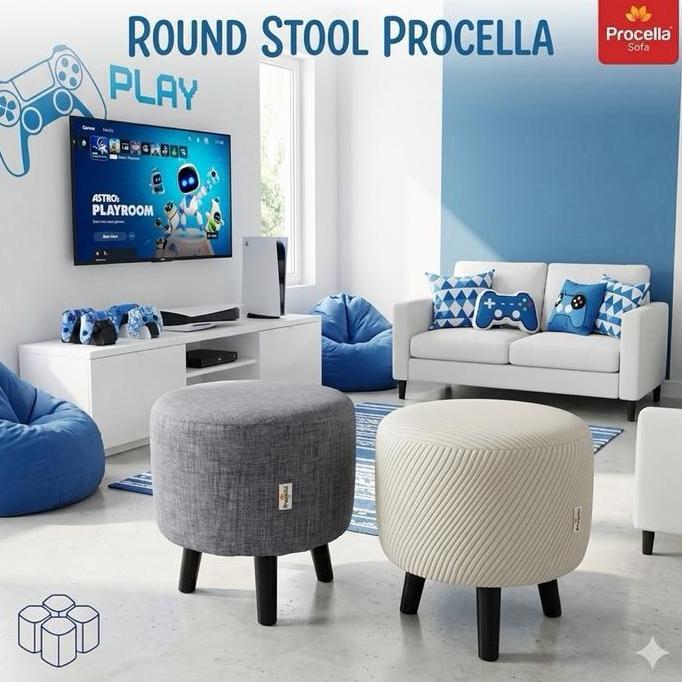 Olympic Sofa Bundar Procella Mushroom Stool Kursi Bundar Round Stool Kursi Tamu Bulat Sofa Bundar So