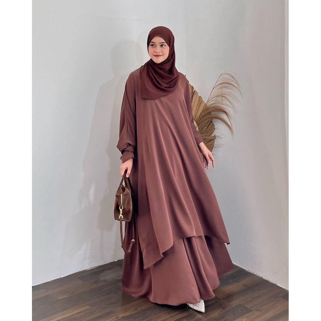 MARYAM SETROK - Setelan rok maryam polos bahan balmain silk premium