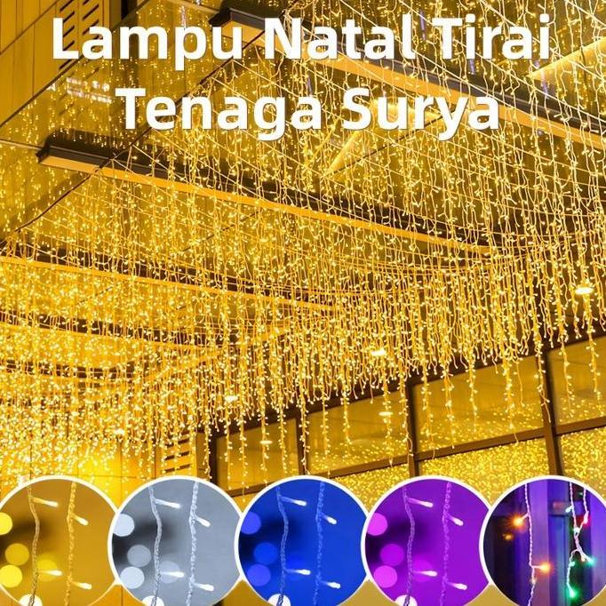 CAOROKY Kelap Kelip Lampu Hias Tirai Outdoor Waterproof Lampu Hias Lampu Ramadhan Lampu Kelap Kelip 