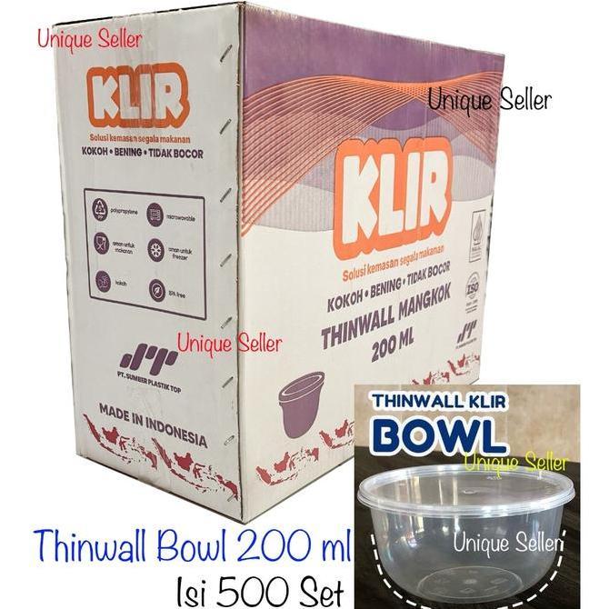 [1Dus] Thinwall Bowl 200 ml KLIR / Mangkok Plastik 200 ml KLIR / Thinwall Mangkok 200ml KLIR / Thinw