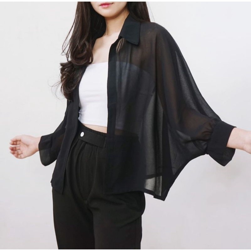 CARDIGAN YOLA BATWING BASIC OUTER ATASAN WANITA (size jumbo)