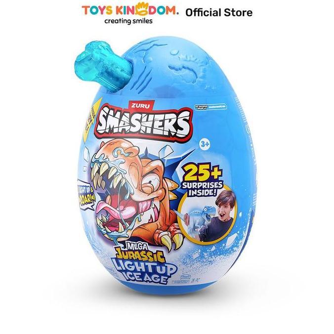 Toys Kingdom Zuru Set Smashers Dino Mega Jurassic Light Up Ice Age S1 Random Mainan Dino Surprise Mo