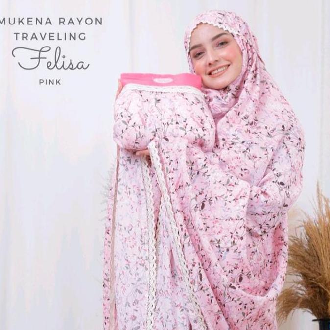 Nice- Felisa Mukena Bunga Kecil Rayon Desa Cantik Renda Kecil Super Lembut & Adem Mukena Traveling K