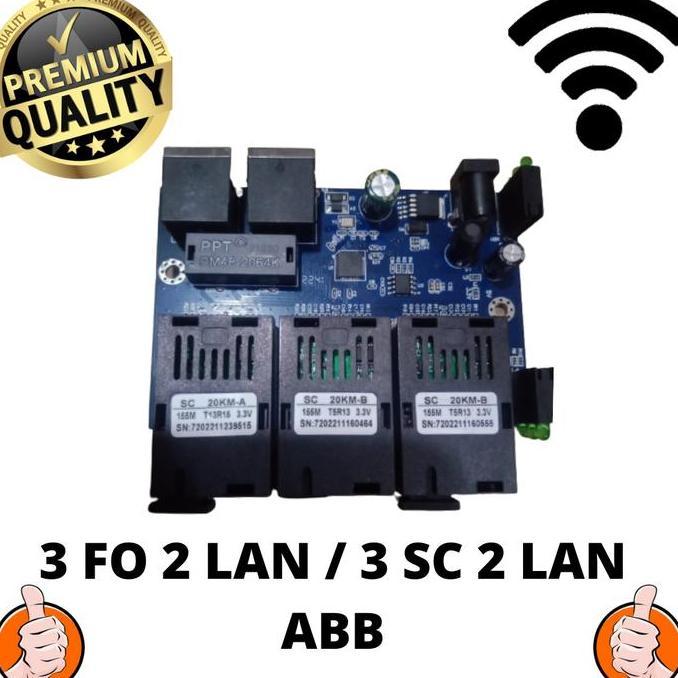 Netlink- Media Converter 3 Fo 2 Lan Pcb Konverter