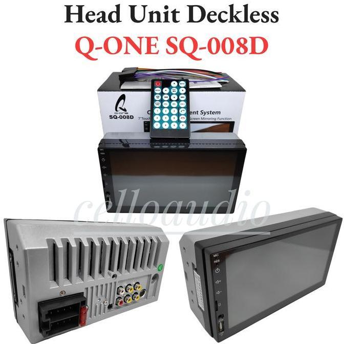 Head Unit Double Din Q-One Sq-008D Deckless 7" Sq 008D Bluetooth Best Seller