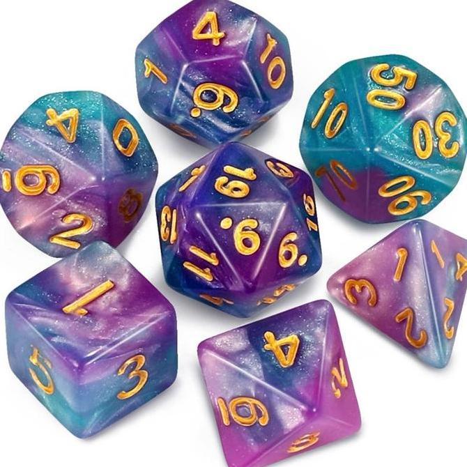 DJARNOE 7Pcs Dadu Dnd Polyhedral Dice Dadu Dnd Transparan Dadu Polyhedral Dadu Angka Dadu Unik Dadu 