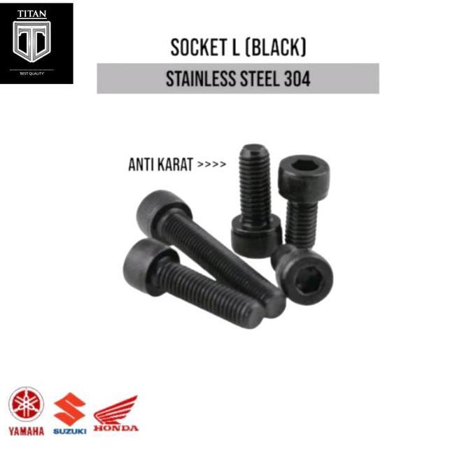 BAUT M4 X 14MM BAUT L STAINLESS 304 BAUT SOKET HEAD DRAT 4MM BLACK