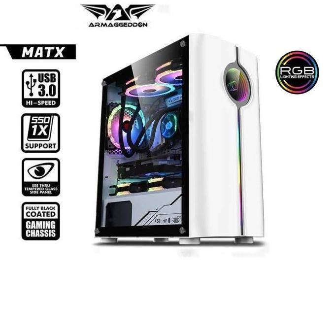 TERBARU - Casing PC Armageddon TRON HOLO 3 WHITE